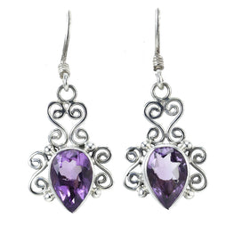 Sterling Silver and Amethyst Earrings