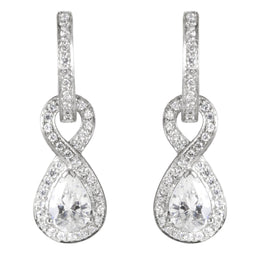 14k white gold diamond & moissonite pear shape earrings