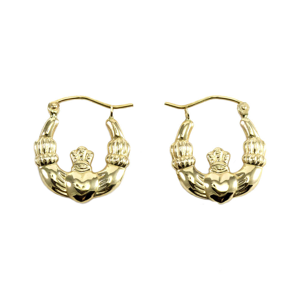 14k Yellow Gold Claddagh  earrings