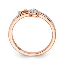 14K Rose Gold Lab-Grown Diamond Hearts Ring - Size 7