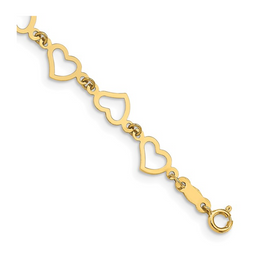 14K Open Hearts Mother Bracelet