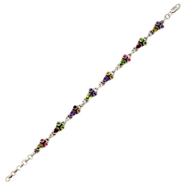 Sterling Silver Amethyst, Citrine, Garnet and Peridot Tennis Bracelet