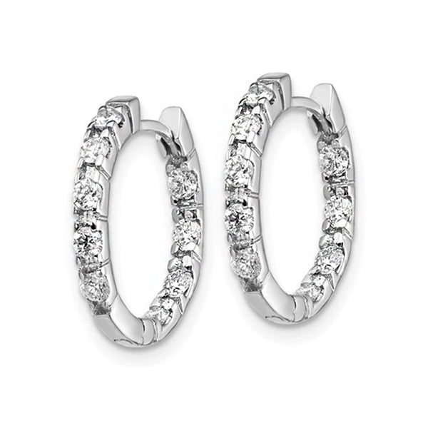 14k White Gold Moissanite Hoop Earring