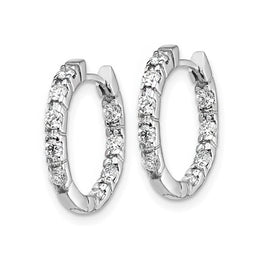 14k White Gold Moissanite Hoop Earring