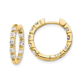 14k Yellow Gold Moissanite Hoop Earring