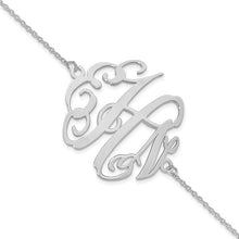 10K White Gold Monogram Plate Bracelet