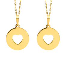14K Sisterhood Gold Pierced Heart Necklace