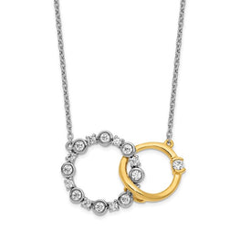 14K White & Yellow Gold Interlocking Circle Necklace