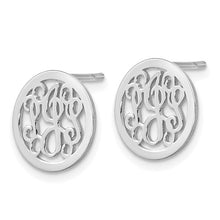 Sterling Silver Polished Monogram Circle Earrings