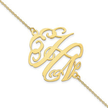 10K White Gold Monogram Plate Bracelet