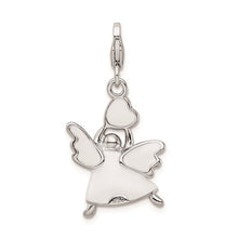 Sterling Silver  White Enameled Swarovski Crystals My Little Angel Charm
