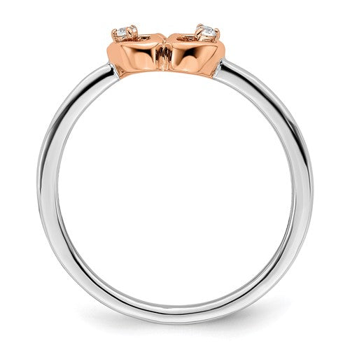 14K White Gold Lab Grown Diamond Heart Ring