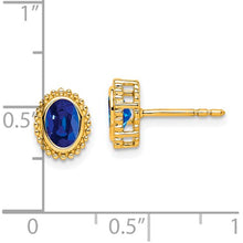 14K Yellow Gold Oval Sapphire Post Earrings