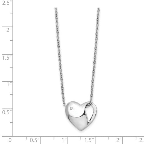 SS White Ice .01ct. Diamond Heart Necklace