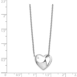 SS White Ice .01ct. Diamond Heart Necklace