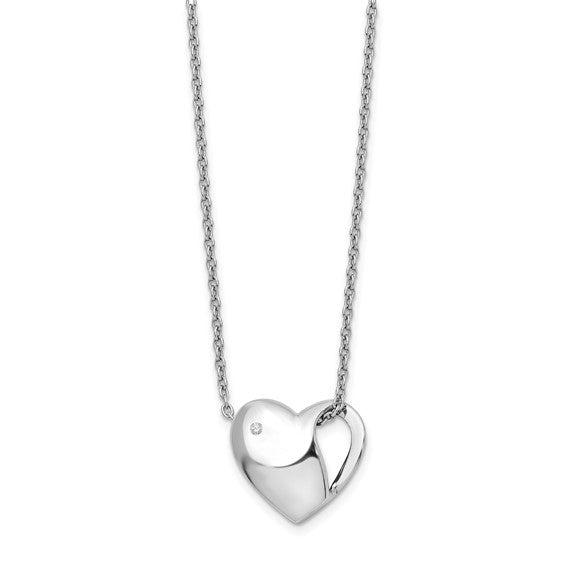 SS White Ice .01ct. Diamond Heart Necklace