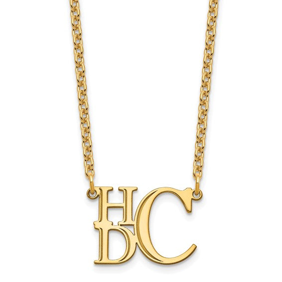 Semi Stacked Gold Monogram Necklace