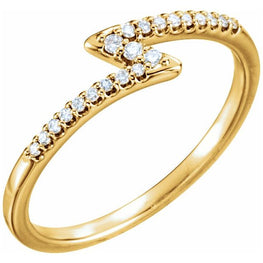 Yellow Gold Thunder Diamond Stackable Ring