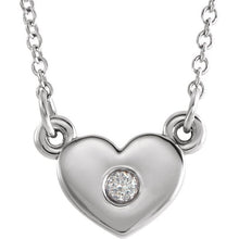 Sterling Silver .03 CTW Diamond Heart 16