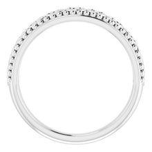 Sterling Silver .05 CTW Diamond Beaded Heart Stackable Ring