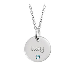 14K White Gold 12.7 mm Posh Mommy® Engravable Mini Disc Pendant