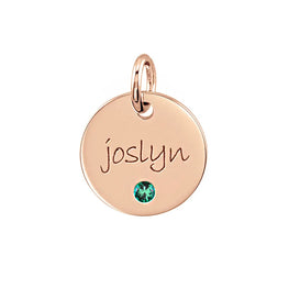 14K Rose Gold 12.7 mm Posh Mommy® Engravable Mini Disc Pendant