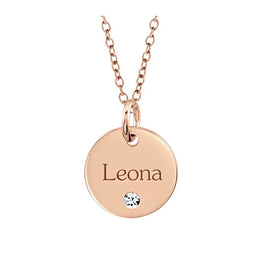 14K Rose Gold 12.7 mm Posh Mommy® Engravable Mini Disc Pendant