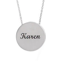 Sterling Silver 17 mm Engravable Scroll Necklace