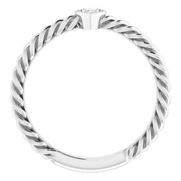 Sterling Silver 1/6 CT Diamond Bezel Rope Ring