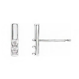 Sterling Silver 2-Stone Family Bar Earrings