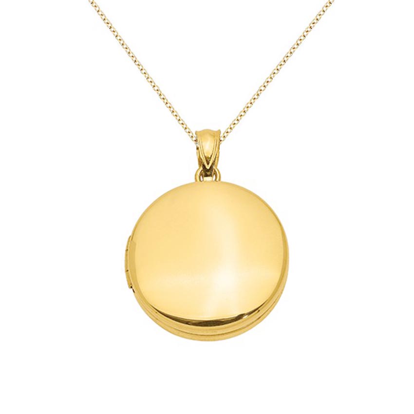 14K Gold Plated Sterling Silver 20mm Round Locket