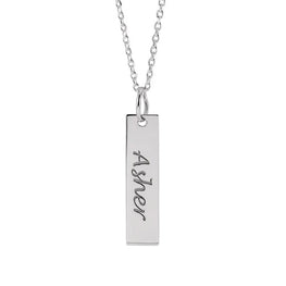 Sterling Silver Engravable Bar Necklace