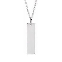 Sterling Silver Engravable Bar Necklace