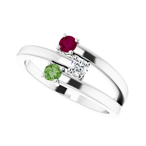 Sterling Silver 3-Stone Engravable Ring