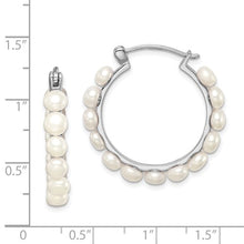 Sterling Silver 4-5mm Pearl Hoops