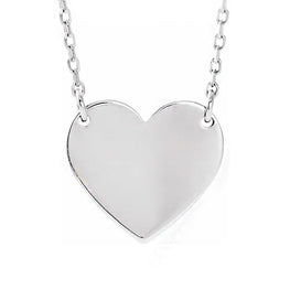 Sterling Silver 8x7.2 mm Heart 16-18" Necklace