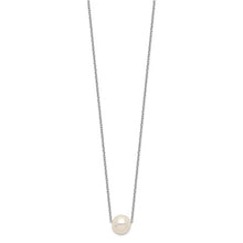 Sterling Silver 9-10mm White Pearl Necklace