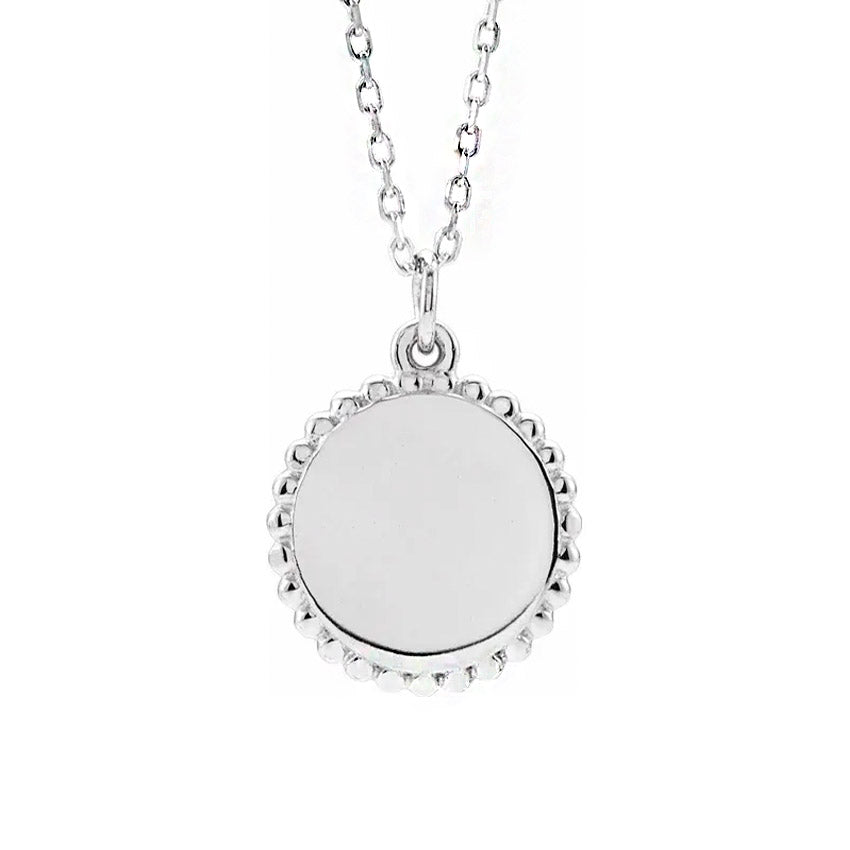925 Sterling Silver Engravable Beaded Necklace