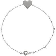 Sterling Silver Engravable Heart 7-8