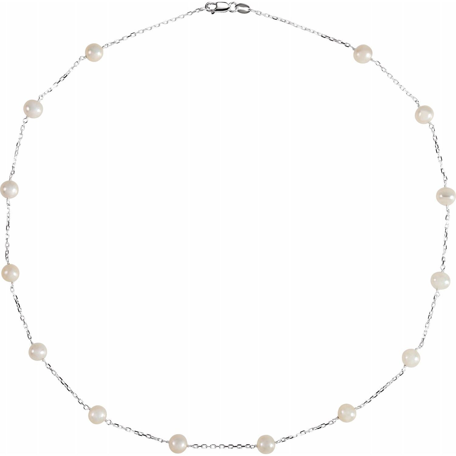 Sterling Silver Freshwater Pearl 18" Necklace