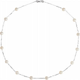 Sterling Silver Freshwater Pearl 18" Necklace