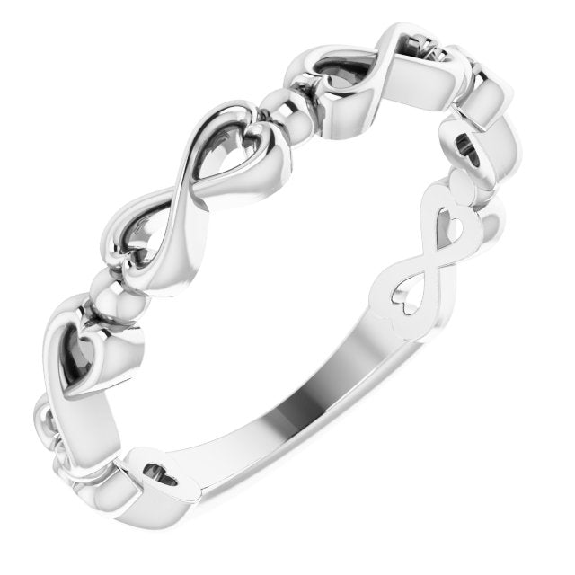 Sterling Silver Infinity-Inspired Heart Ring