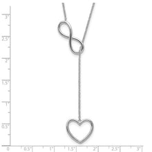 Sterling Silver Rhod-plated Infinity Drop Heart