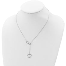 Sterling Silver Rhod-plated Infinity Drop Heart
