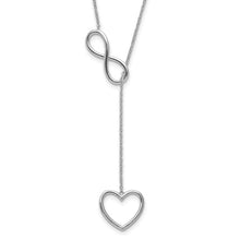 Sterling Silver Rhod-plated Infinity Drop Heart
