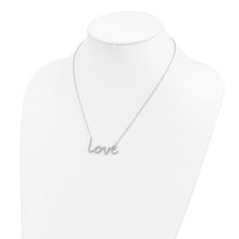 Sterling Silver Rhodium-plated CZ LOVE with 2.5 in ext Necklace