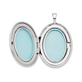 Sterling Silver Diamond 26mm Oval Locket