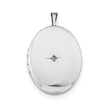 Sterling Silver Diamond 26mm Oval Locket