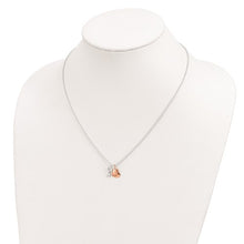 Sterling Silver Rose-tone Heart with Key 19 inch Necklace