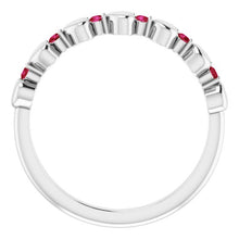 Sterling Silver Ruby Stackable Heart Ring